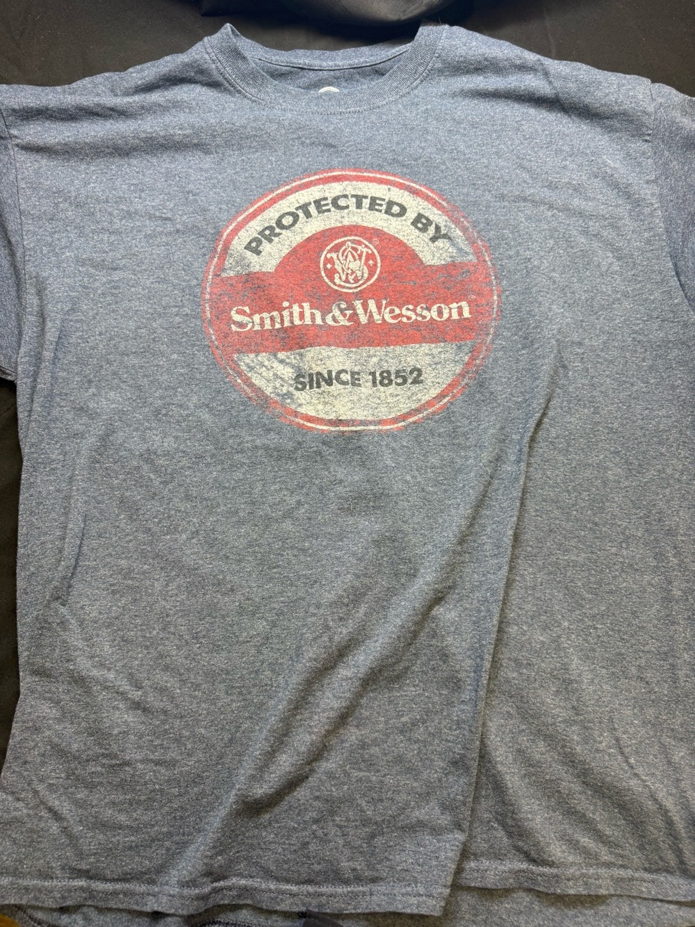 Men's Heather Blue Short Sleeve Logo Tee (XL)